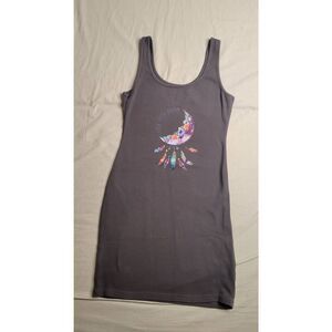 Repurposed sun dress, size small stretches.  Gray, Repworked, upcycled, no tags.